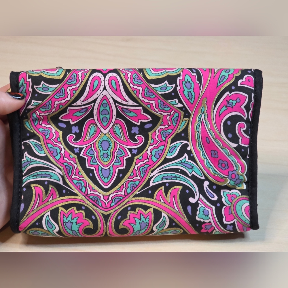MARY KAY Cloth Makeup Cosmetic Bag w/Built in Mirror Pink Black Teal Paisley - Picture 3 of 14